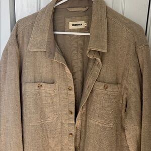 Taylor Stitch Beige Textured Shirt Jacket